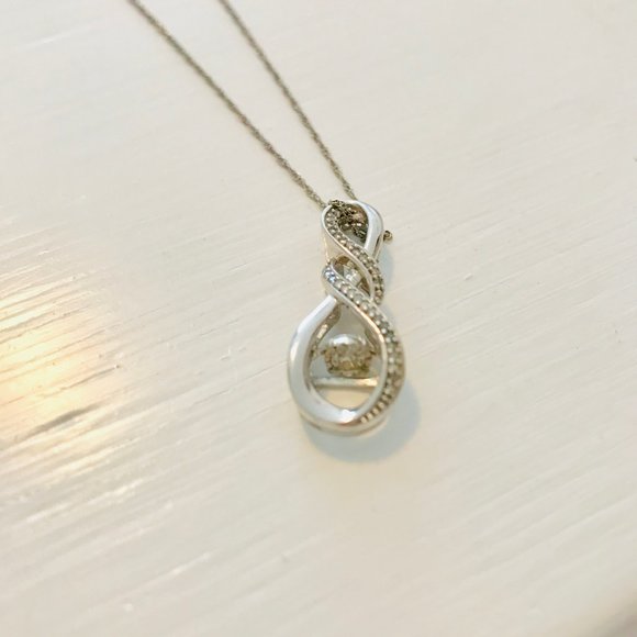 Diamond Double Cascading Infinity Pendant in 10K W - Picture 3 of 4